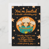 かわいいハッピーバースデーボーイアルパカスインティール(緑がかった色)セラペ 招待状 (正面)