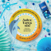 かわいいハッピーバースデーボーイドルフィンインザサン ペーパープレート (パーティー)