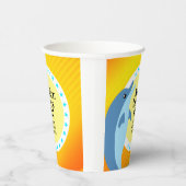 かわいいハッピーバースデーボーイブルードルフィンインザサン 紙コップ (右)