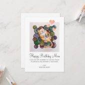 かわいいハッピーバースデーママ/レスキュー猫 カード (正面/裏面インサイチュ)