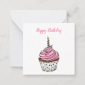かわいいハッピーバースデーヴィンテージカップケーキ ノートカード (正面)