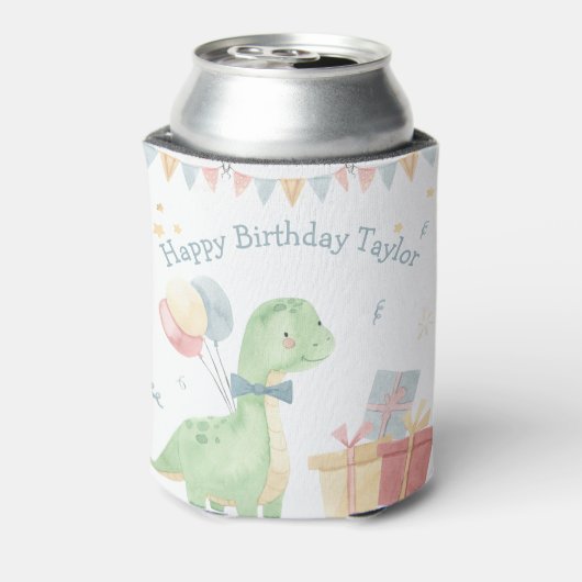 かわいいハッピーバースデー恐竜パーティー 缶クーラー (缶裏面)