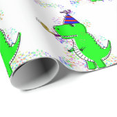 かわいいハッピーバースデー恐竜紙吹雪 ラッピングペーパー (ロールコーナー)