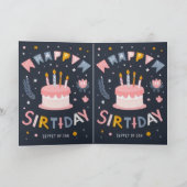 かわいいハッピーバースデー挨拶 招待状 (内部)