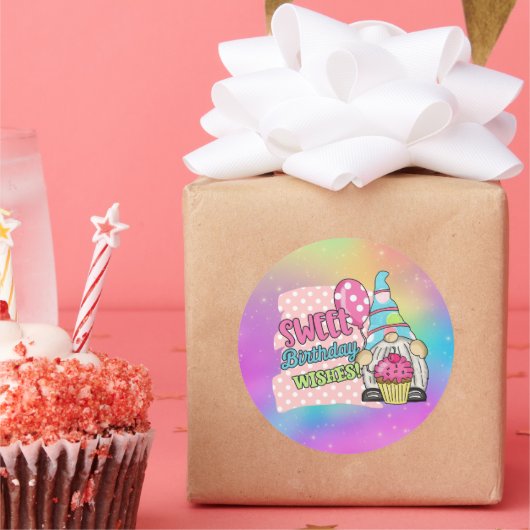 かわいいハッピーバースデー格言 ラウンドシール (パーティー)