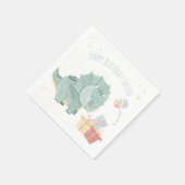 かわいいハッピーバースデー水彩恐竜2年 スタンダードカクテルナプキン (角)