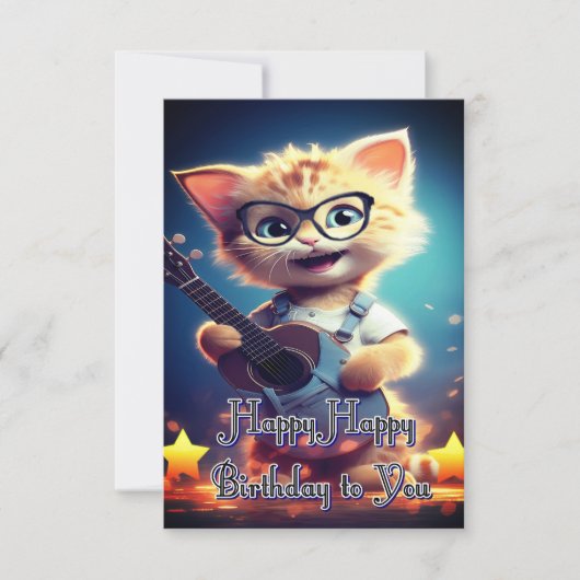 かわいいハッピーバースデー猫 (正面)