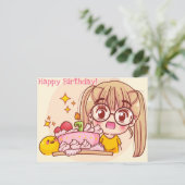 かわいいハッピーバースデー ポストカード (スタンド正面)