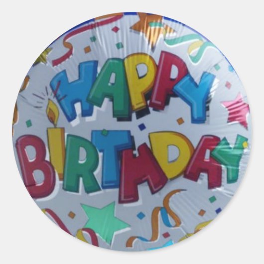 かわいいハッピーバースデー ラウンドシール (正面)