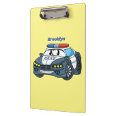 かわいいハッピーパトカー漫画イラストレーション クリップボード (左)