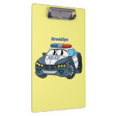 かわいいハッピーパトカー漫画イラストレーション クリップボード (右)