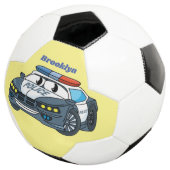 かわいいハッピーパトカー漫画イラストレーション サッカーボール (3/4)