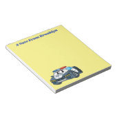 かわいいハッピーパトカー漫画イラストレーション ノートパッド (アングル)