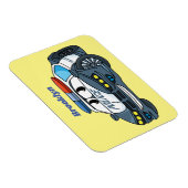 かわいいハッピーパトカー漫画イラストレーション マグネット (右側)