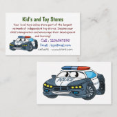 かわいいハッピーパトカー漫画イラストレーション 名刺 (正面/裏面)