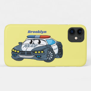 かわいいハッピーパトカー漫画イラストレーション iPhone 11 ケース