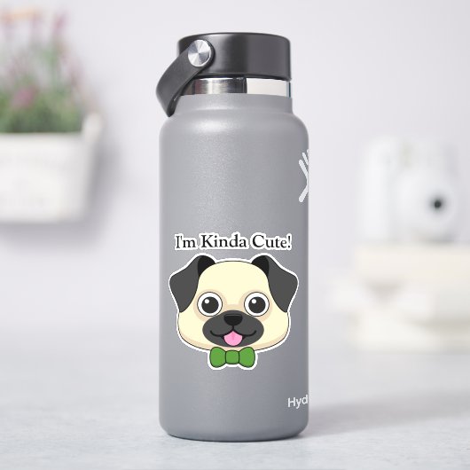 かわいいハッピーパピロン犬 |カスタマイズ シール (HydroFlask)