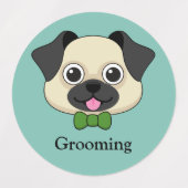 かわいいハッピーパピロン犬 |カスタマイズ ラベル (デザイン1)