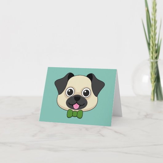 かわいいハッピーパピロン犬 サンキューカード (正面)