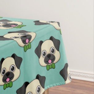 かわいいハッピーパピロン犬 テーブルクロス