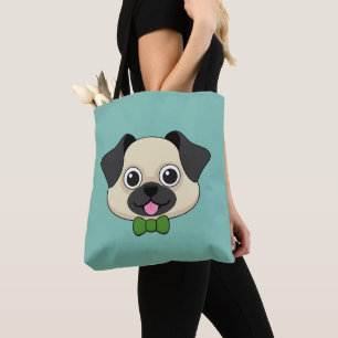 かわいいハッピーパピロン犬 トートバッグ