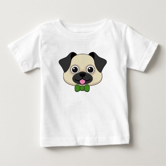 かわいいハッピーパピロン犬 ベビーTシャツ (正面)