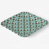 かわいいハッピーパピロン犬 ペーパープレート (傾斜あり)