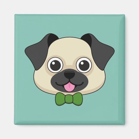 かわいいハッピーパピロン犬 マグネット (正面)