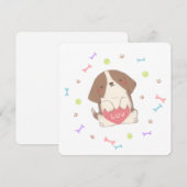 かわいいハッピーパピーとLOVEイラストレーション シーズンカード (正面/裏面)