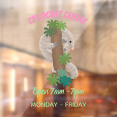 かわいいハッピーパンゴリンアンテーターイラストレーション ウィンドウサイン (シート2)