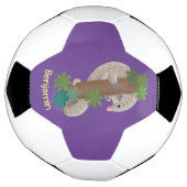 かわいいハッピーパンゴリンアンテーターイラストレーション サッカーボール (回転)