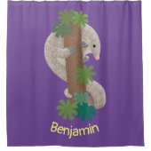 かわいいハッピーパンゴリンアンテーターイラストレーション シャワーカーテン (正面)