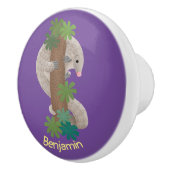 かわいいハッピーパンゴリンアンテーターイラストレーション セラミックノブ (右)