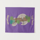 かわいいハッピーパンゴリンアンテーターイラストレーション タペストリー (正面(横))