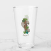 かわいいハッピーパンゴリンアンテーターイラストレーション タンブラーグラス (正面)