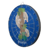 かわいいハッピーパンゴリンアンテーターイラストレーション ダーツボード (正面右)