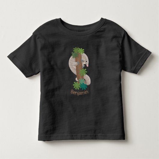 かわいいハッピーパンゴリンアンテーターイラストレーション トドラーTシャツ (正面)