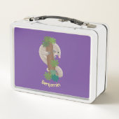 かわいいハッピーパンゴリンアンテーターイラストレーション メタルランチボックス (裏面)