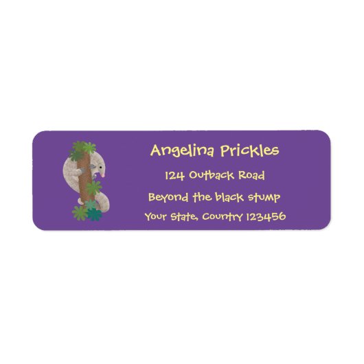 かわいいハッピーパンゴリンアンテーターイラストレーション ラベル (正面)