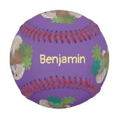 かわいいハッピーパンゴリンアンテーターイラストレーション 野球ボール (裏面)