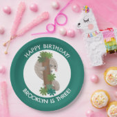 かわいいハッピーパンゴリンアンテーターパーソナライズされた誕生日 ペーパープレート (パーティー)