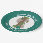 かわいいハッピーパンゴリンアンテーターパーソナライズされた誕生日 ペーパープレート (アングル)