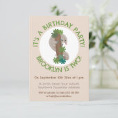 かわいいハッピーパンゴリンアンテーターパーソナライズされた誕生日 招待状 (スタンド正面)