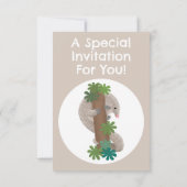 かわいいハッピーパンゴリンアンテーターパーソナライズされた誕生日 招待状 (裏面)