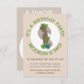 かわいいハッピーパンゴリンアンテーターパーソナライズされた誕生日 招待状 (正面/裏面)