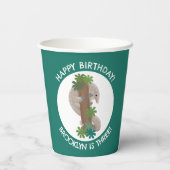 かわいいハッピーパンゴリンアンテーターパーソナライズされた誕生日 紙コップ (裏面)