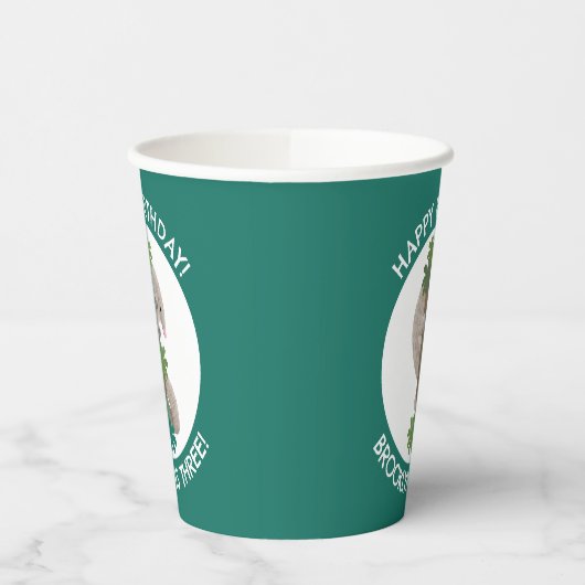 かわいいハッピーパンゴリンアンテーターパーソナライズされた誕生日 紙コップ (左)