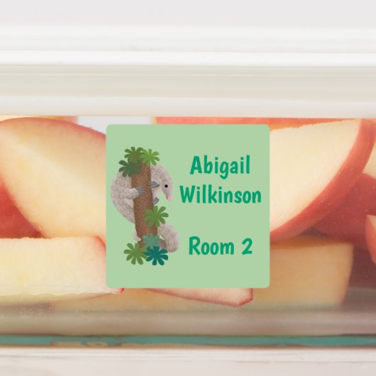 かわいいハッピーパンゴリンアンテーターパーソナライズされた ラベル (貼付)