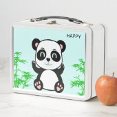 かわいいハッピーパンダと竹 メタルランチボックス (インサイチュ)