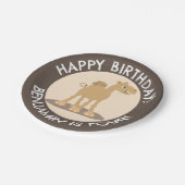 かわいいハッピーパーソナライズされたラクダ誕生日の漫画 ペーパープレート (アングル)